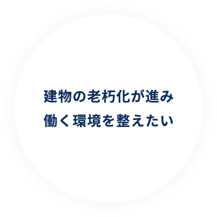 建物の老朽化が進み働く環境を整えたい